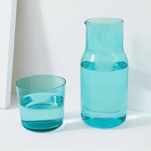 Jonathan Adler BIBA Glass Carafe and Tumbler Set in Aqua